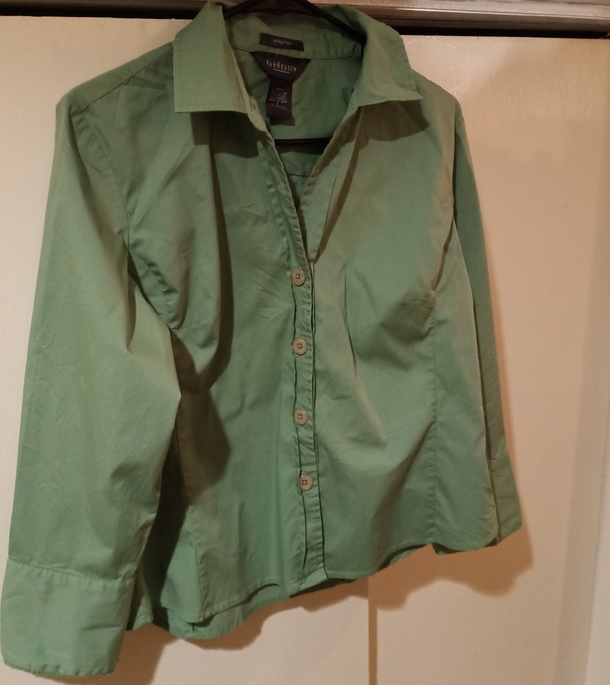 Green Stretch Top Blouse - Van Heusen saiz L